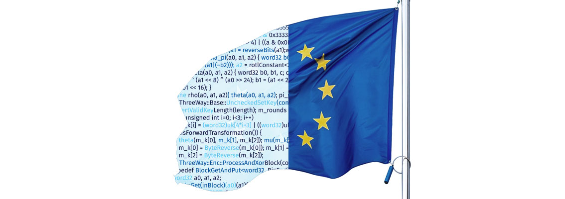 Europese vlag en computerprogramma codes