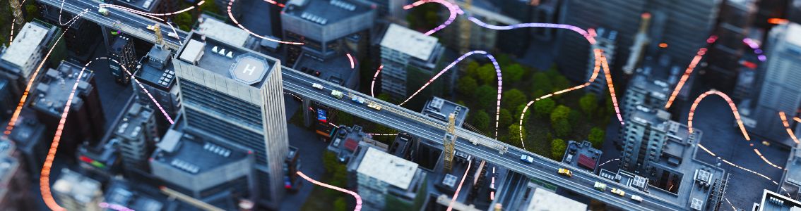 Onzichtbare draadloze connecties in de stad