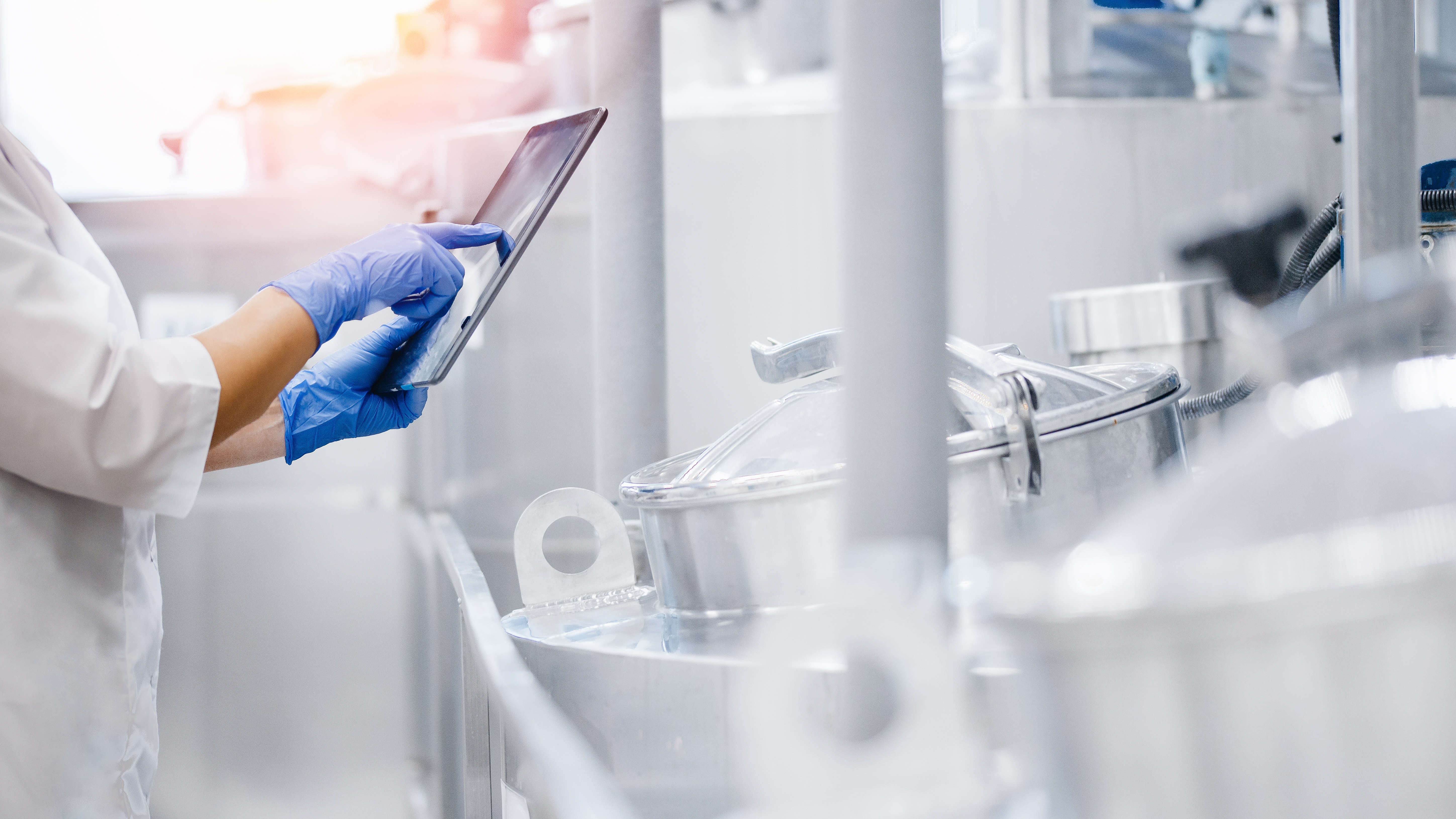 Inspectie van de productielijn in een voedselverwerkende organisatie. 